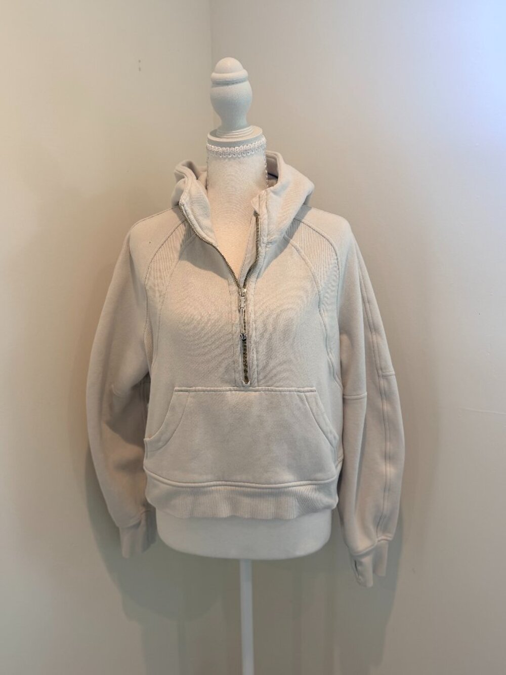 Lululemon Scuba Oversized Half-Zip Hoodie - White Opal / Ivory XS/S